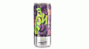全荧光罐. 这个罐子的特点是随机的紫色涂鸦字母和单词 &amp;“霓虹灯&amp;quot; in bright green letters vertically down can.